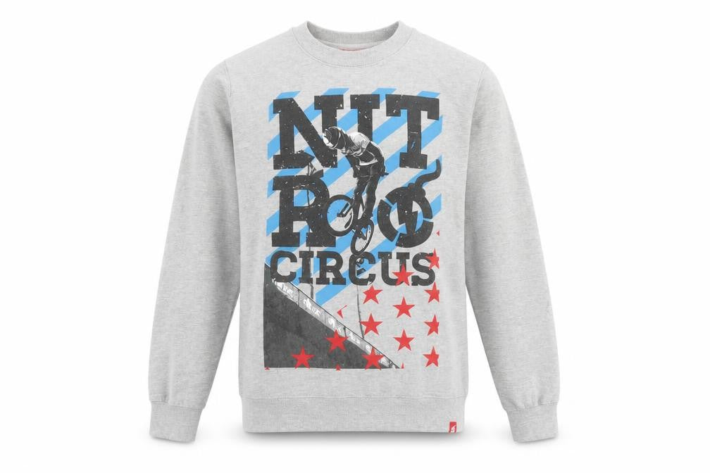 Front view of Nitro Citrus men’s grey cotton pullover sweatshirt, size M