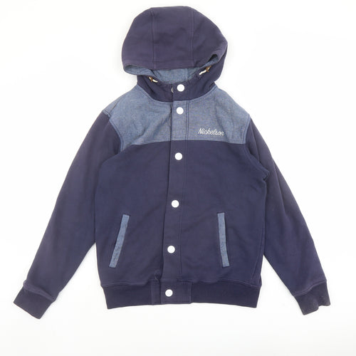 Nickelson Boys Blue Cotton Cardigan Hoodie Size 13-14 Years Snap