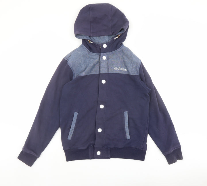 Nickelson Boys Blue Cotton Cardigan Hoodie Size 13-14 Years Snap