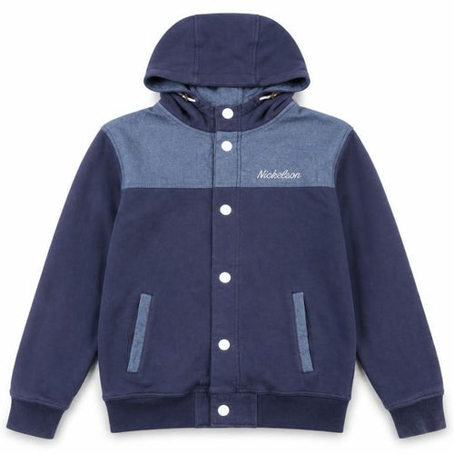 Nickelson Boys Blue Cotton Cardigan Hoodie Size 13-14 Years Snap