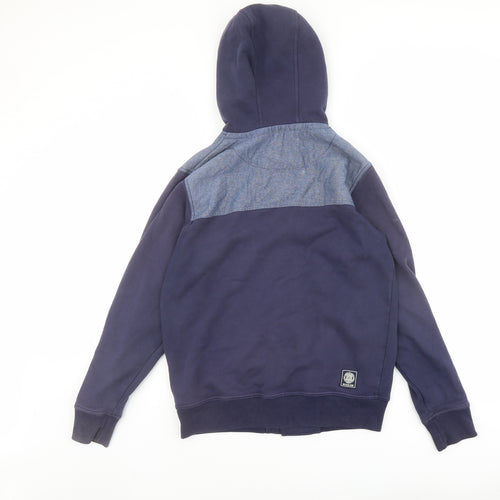 Nickelson Boys Blue Cotton Cardigan Hoodie Size 13-14 Years Snap