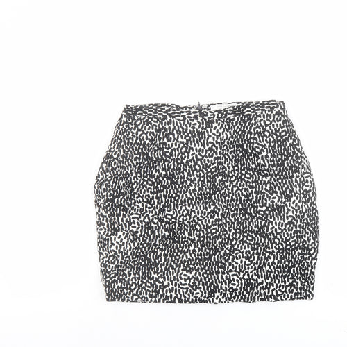 Diane von Furstenberg Womens Black Geometric Cotton Bandage Skirt Size 8 Zip