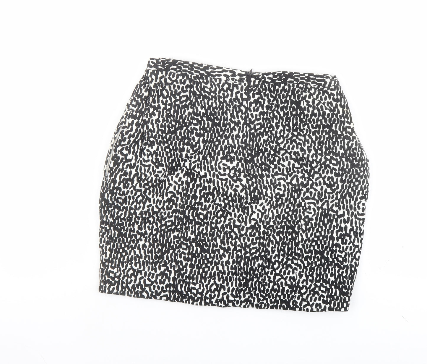 Diane von Furstenberg Womens Black Geometric Cotton Bandage Skirt Size 8 Zip