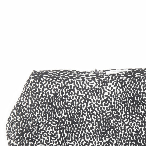 Diane von Furstenberg Womens Black Geometric Cotton Bandage Skirt Size 8 Zip