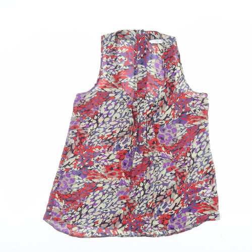 New Look Womens Multicoloured Geometric Polyester Basic Tank Size 10 Scoop Neck
