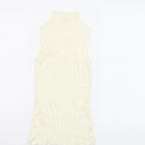 River Island Womens Ivory Viscose Basic Tank Size 6 High Neck