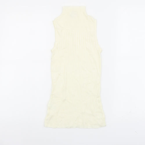River Island Womens Ivory Viscose Basic Tank Size 6 High Neck