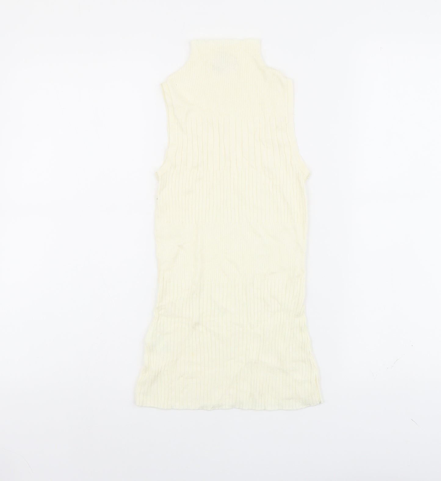 River Island Womens Ivory Viscose Basic Tank Size 6 High Neck