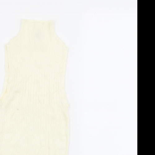 River Island Womens Ivory Viscose Basic Tank Size 6 High Neck