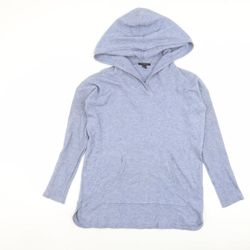 Cynus Womens Blue Round Neck Viscose Pullover Jumper Size S