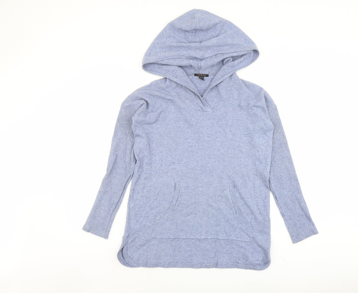 Cynus Womens Blue Round Neck Viscose Pullover Jumper Size S