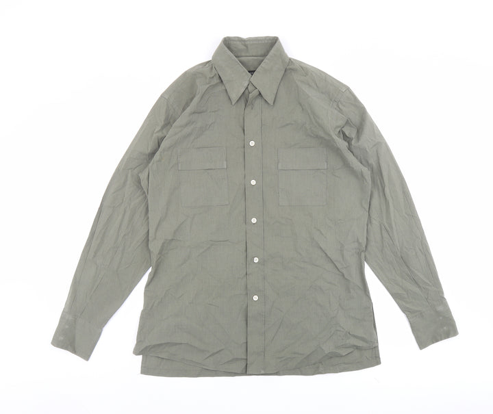 Mexx Mens Green Cotton Button-Up Size S Collared Button
