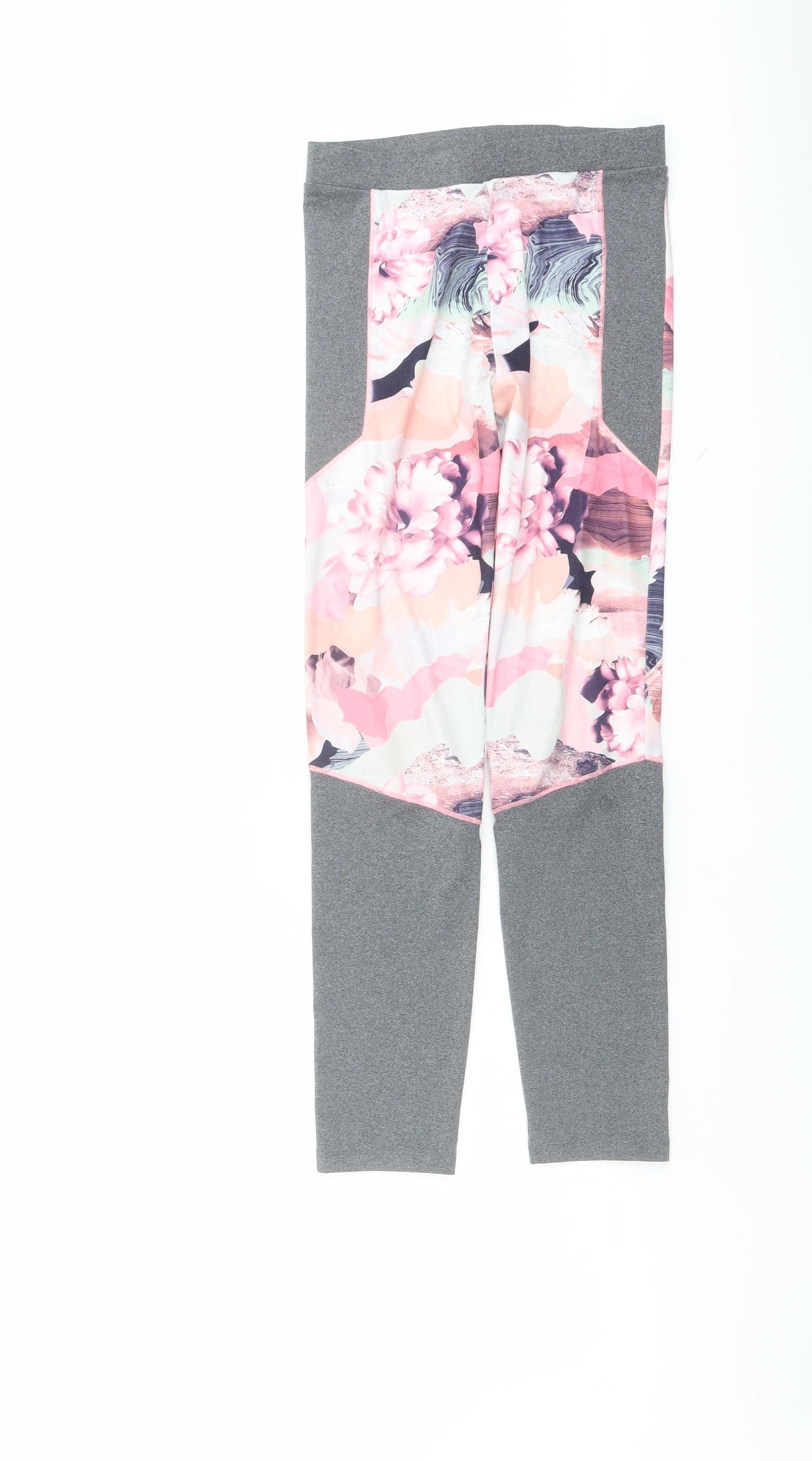 River Island Girls Grey Floral Polyester Pedal Pusher Trousers Size 11-12 Years Regular Pullover