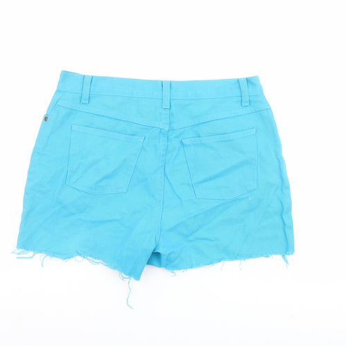 Jeanology Womens Blue Cotton Boyfriend Shorts Size 10 L4 in Regular Button - Raw Hem
