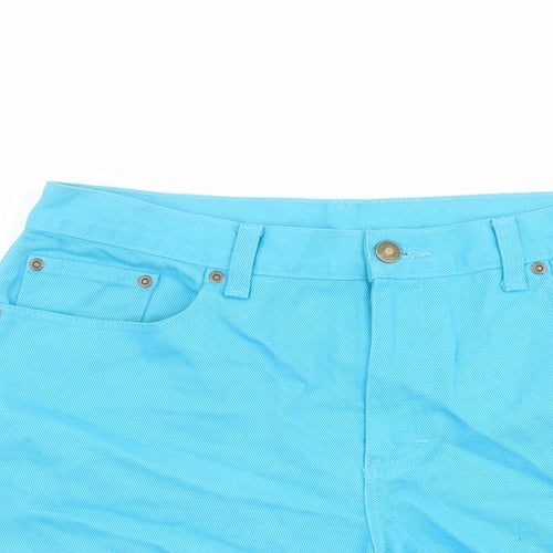 Jeanology Womens Blue Cotton Boyfriend Shorts Size 10 L4 in Regular Button - Raw Hem