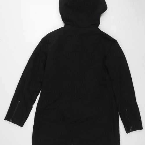Miss Selfridge Womens Black Overcoat Coat Size 10 Zip
