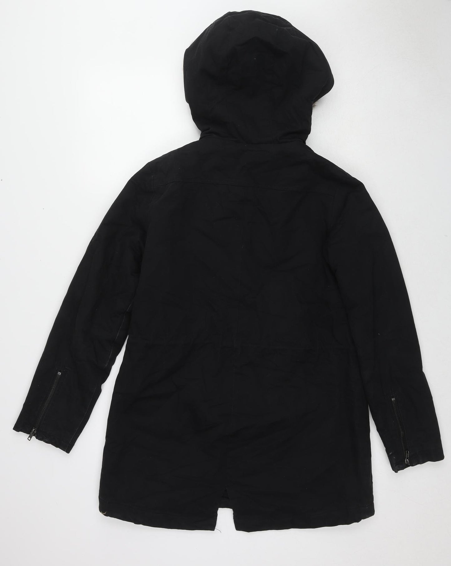 Miss Selfridge Womens Black Overcoat Coat Size 10 Zip