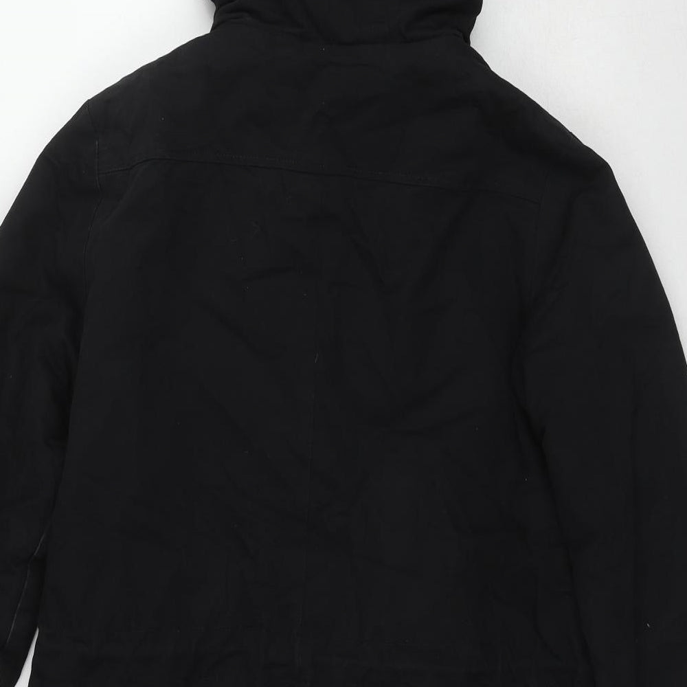 Miss Selfridge Womens Black Overcoat Coat Size 10 Zip