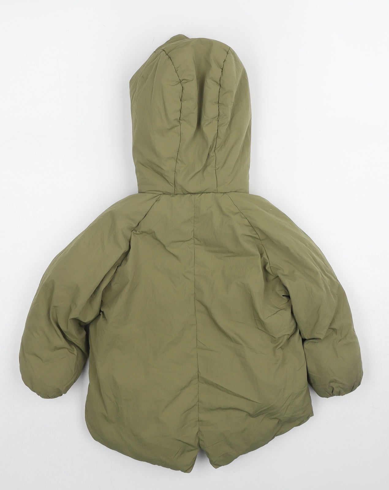 Zara Girls Green Basic Coat Coat Size 18-24 Months Zip