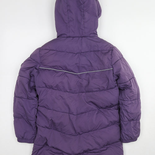 Fat Face Girls Purple Basic Coat Coat Size 10-11 Years Zip