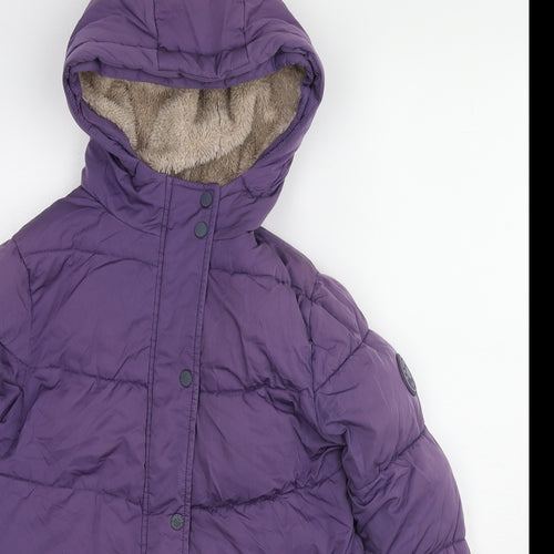 Fat Face Girls Purple Basic Coat Coat Size 10-11 Years Zip