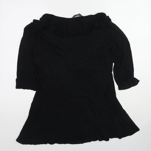 Yours Womens Black Viscose Basic Blouse Size 18 Round Neck