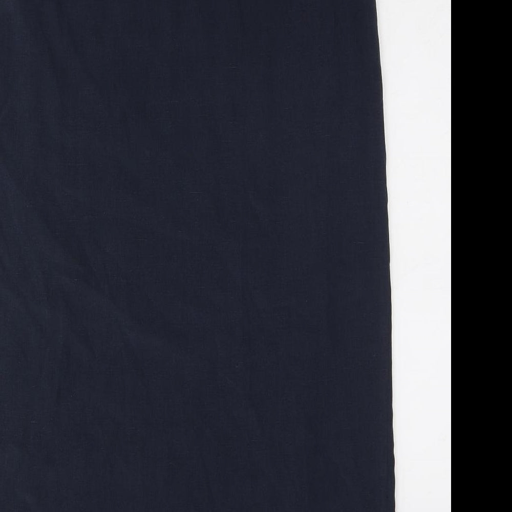Marks and Spencer Womens Blue Lyocell Wrap Skirt Size 20 Button