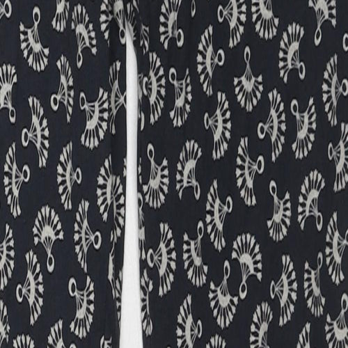 Jack Wills Womens Blue Geometric Cotton Carrot Leggings Size 8 L28 in - Logo Waistband