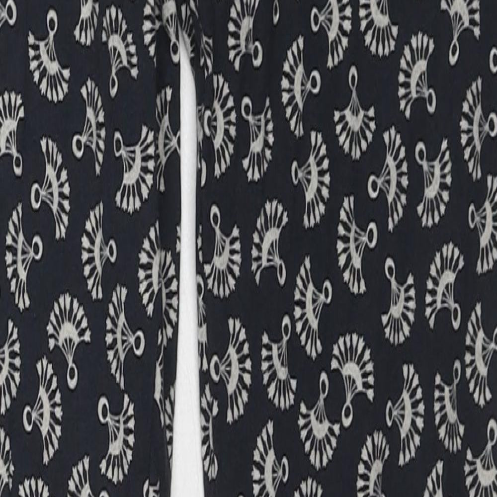 Jack Wills Womens Blue Geometric Cotton Carrot Leggings Size 8 L28 in - Logo Waistband