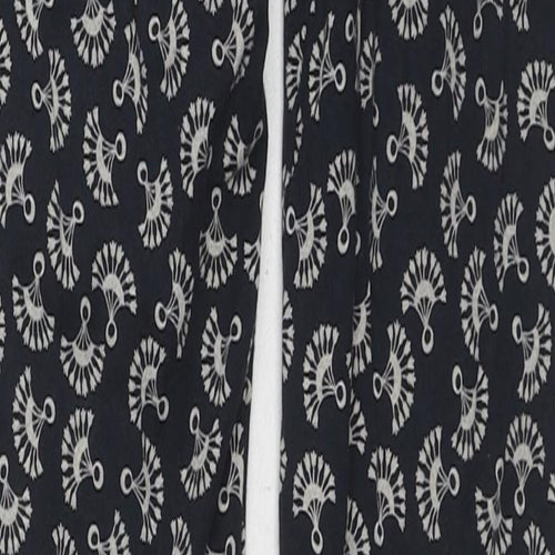 Jack Wills Womens Blue Geometric Cotton Carrot Leggings Size 8 L28 in - Logo Waistband