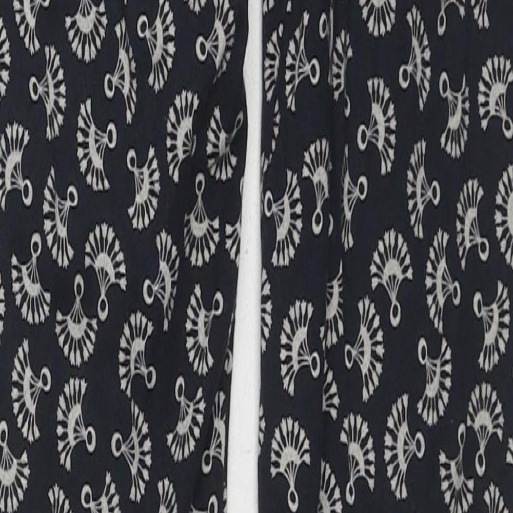 Jack Wills Womens Blue Geometric Cotton Carrot Leggings Size 8 L28 in - Logo Waistband