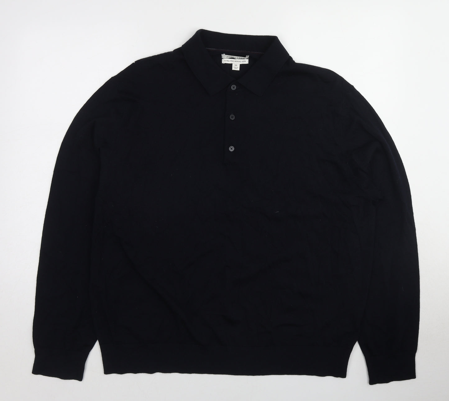 Autograph Mens Blue Wool Polo Size 3XL Collared Pullover