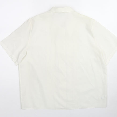 St Michael Womens White Polyester Basic Button-Up Size 16 Collared