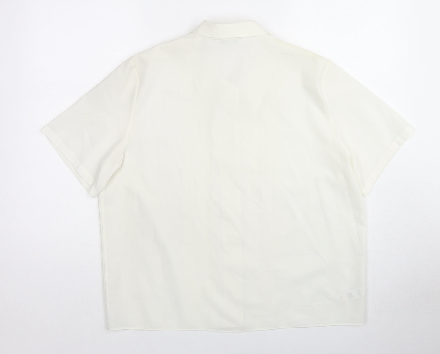 St Michael Womens White Polyester Basic Button-Up Size 16 Collared