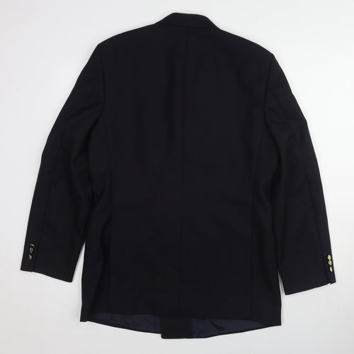 Executex Mens Blue Wool Jacket Blazer Size 40 Regular