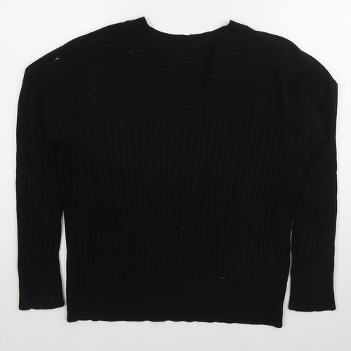 NEXT Womens Black V-Neck Viscose Pullover Jumper Size L
