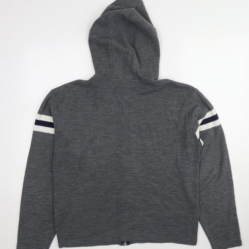 Kronk Mens Grey Acrylic Full Zip Hoodie Size M