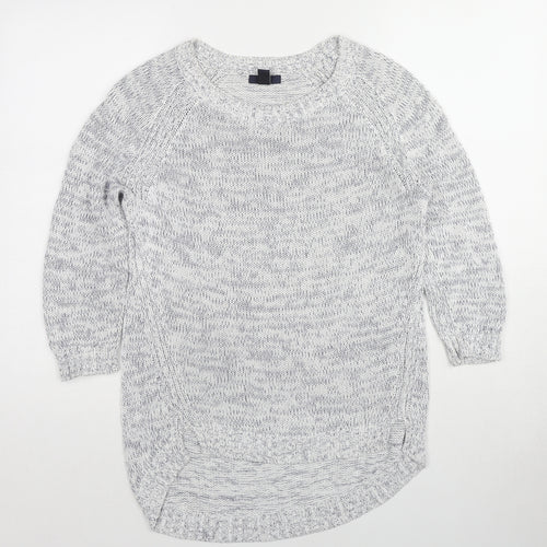 Gap Womens White Round Neck Cotton Pullover Jumper Size S