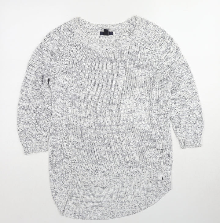 Gap Womens White Round Neck Cotton Pullover Jumper Size S