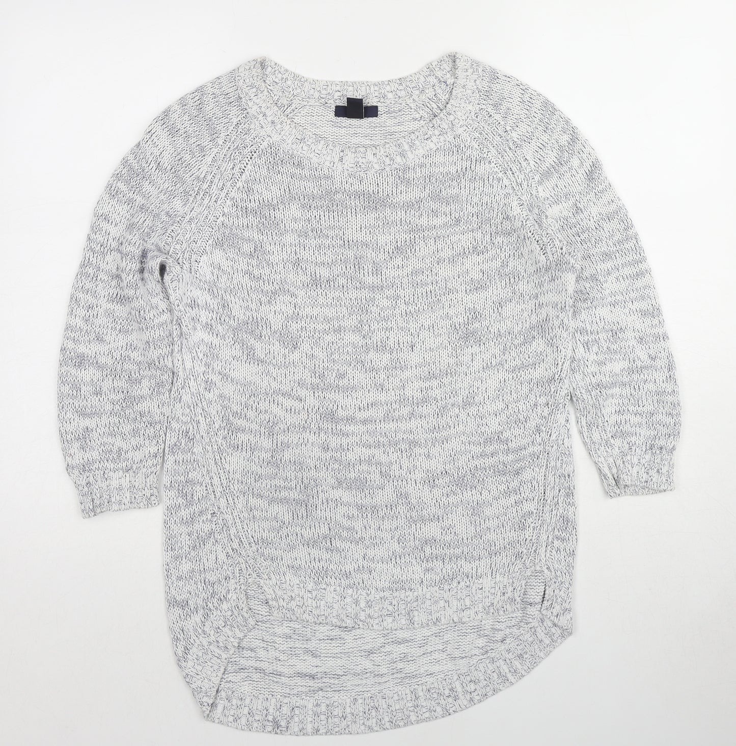 Gap Womens White Round Neck Cotton Pullover Jumper Size S