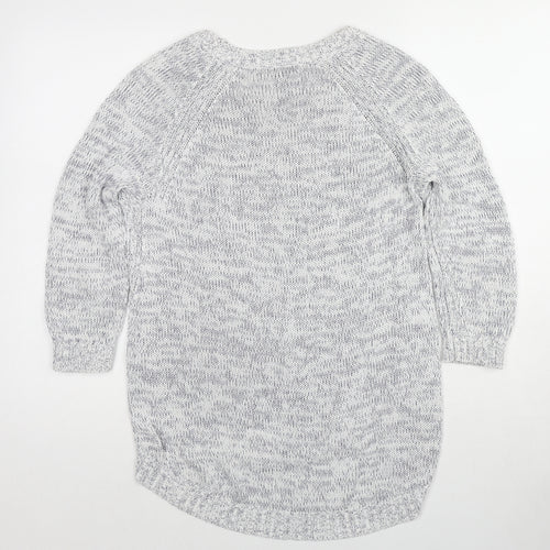 Gap Womens White Round Neck Cotton Pullover Jumper Size S