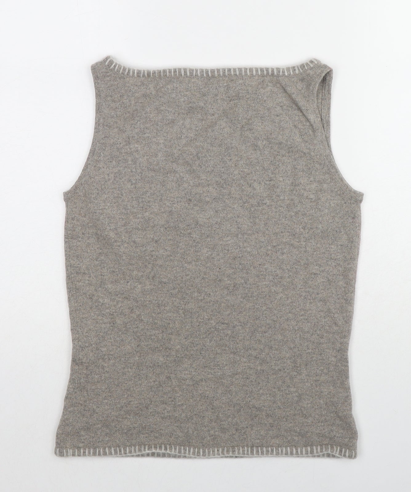 CXD London Womens Brown Boat Neck Cashmere Vest Jumper Size M