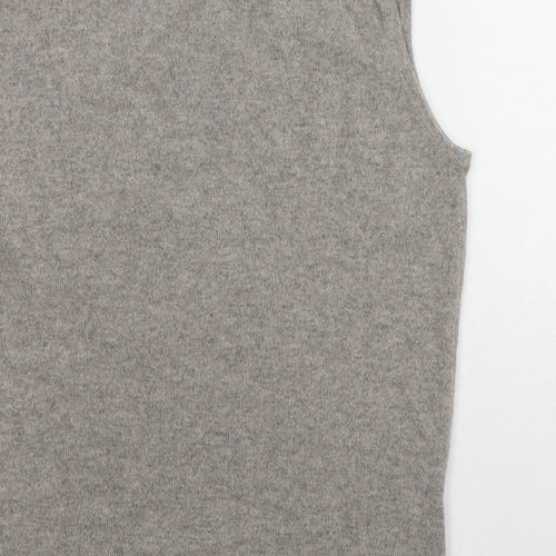 CXD London Womens Brown Boat Neck Cashmere Vest Jumper Size M