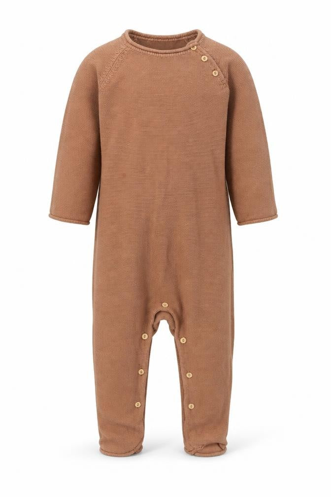H&M Boys Brown Cotton Babygrow One-Piece Size 24 Months Button