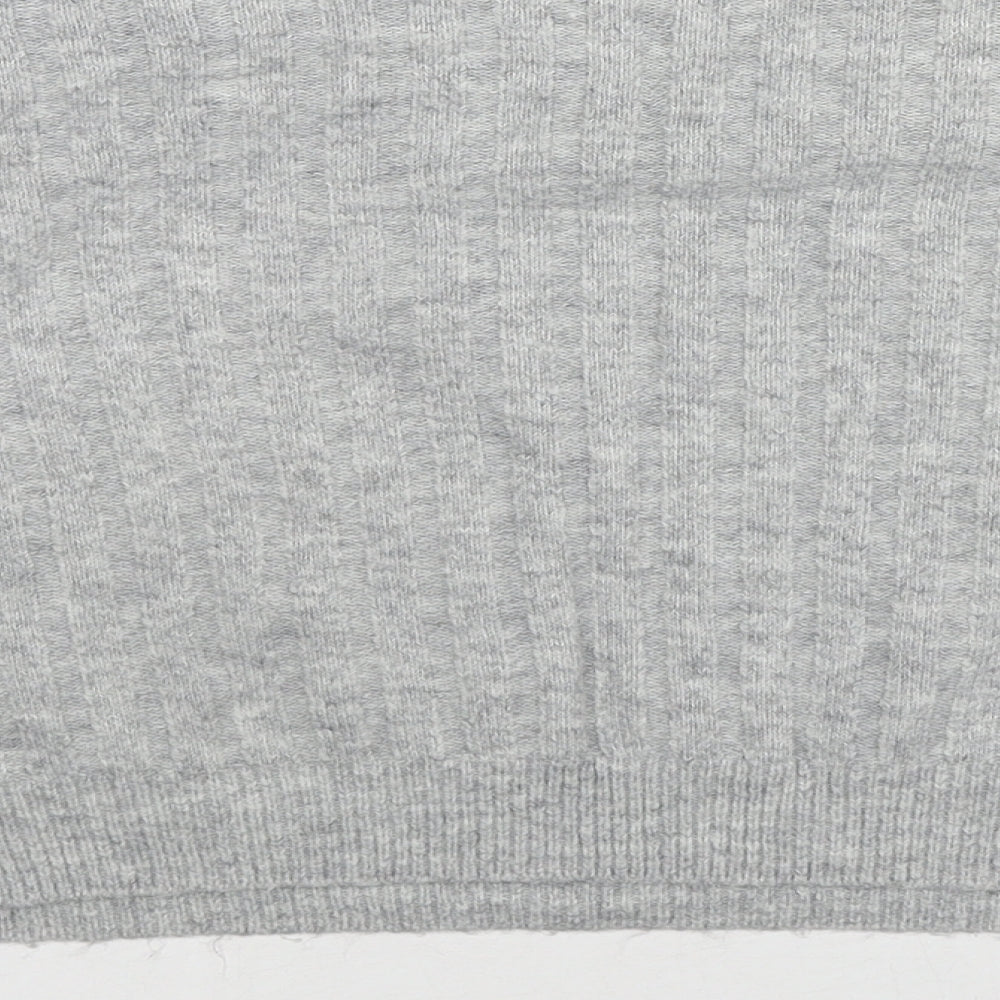Topshop Womens Grey Round Neck Acrylic Pullover Jumper Size 12