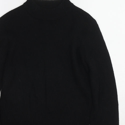 Brave Soul Womens Black Mock Neck Acrylic Pullover Jumper Size L