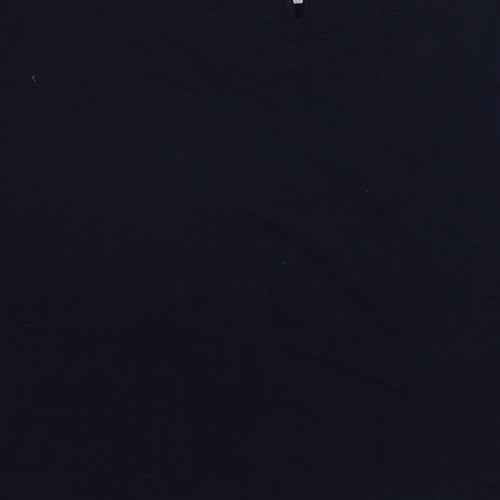 Marks and Spencer Womens Blue Nylon Basic T-Shirt Size 18 Boat Neck - Textured