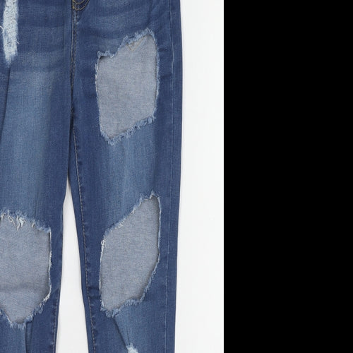 I SAW IT FIRST Womens Blue Cotton Skinny Jeans Size 6 L26 in Regular Zip