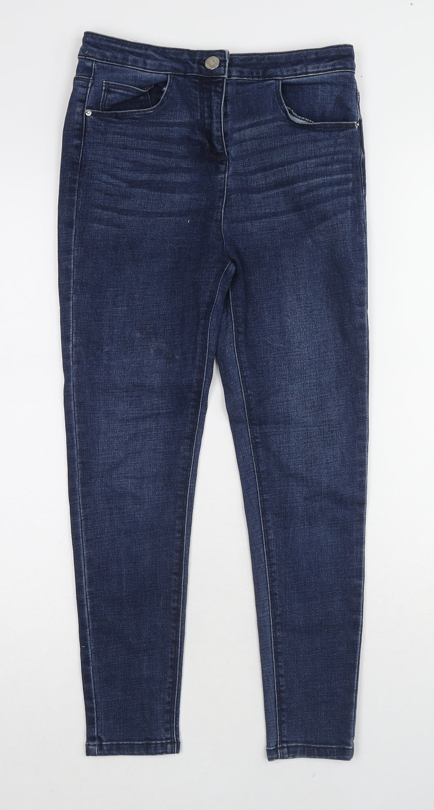 Matalan Girls Blue Cotton Skinny Jeans Size 11 Years L24 in Regular Zip