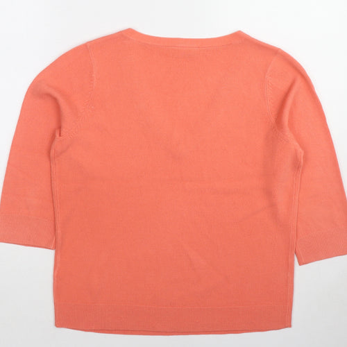 BHS Womens Pink V-Neck Acrylic Pullover Jumper Size 14